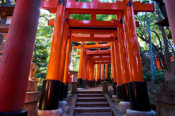 Roten Tore des Fushimi Inari Taisha Schreins