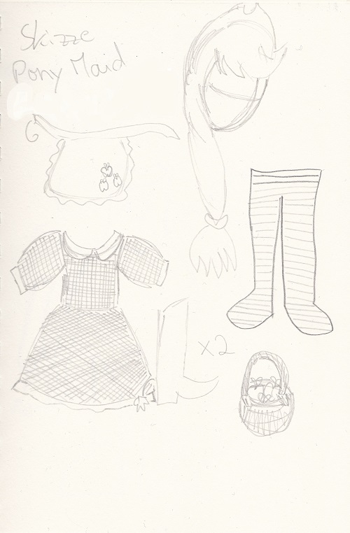Applejack Maid - Dress Skizze