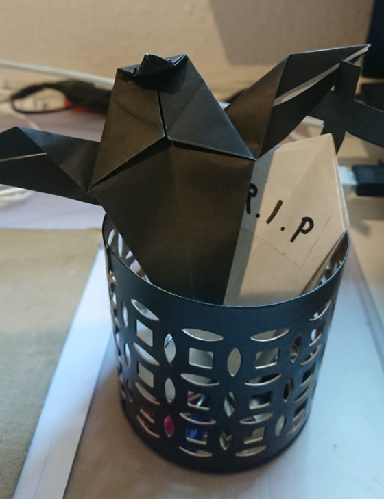 Origami Grab und Eule