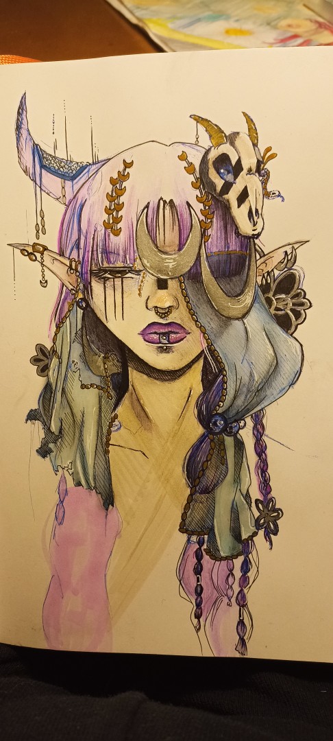 Colorierte hornige.