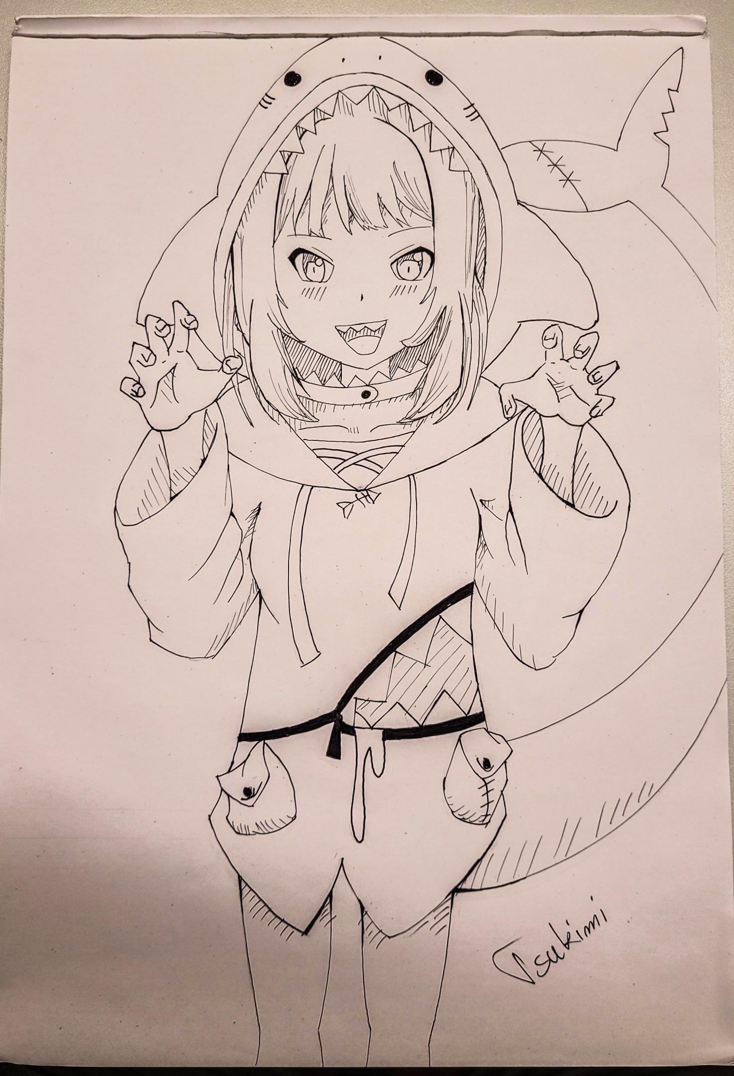 Gawr Gura (V-Tuber/Hololive) Traditional Art