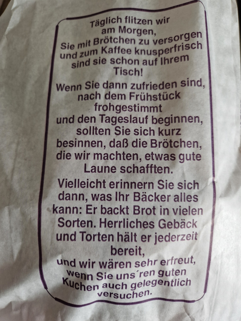 Brötchentüte mit guter Laune einkaufen