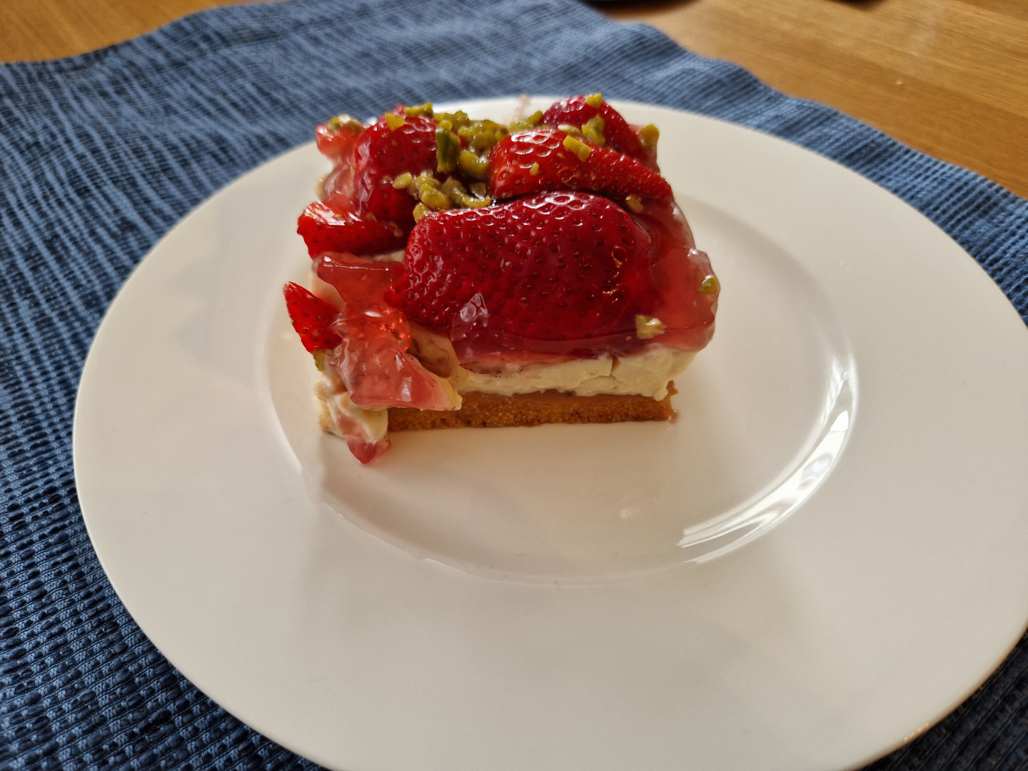 Erdbeerkuchen mit Pudding