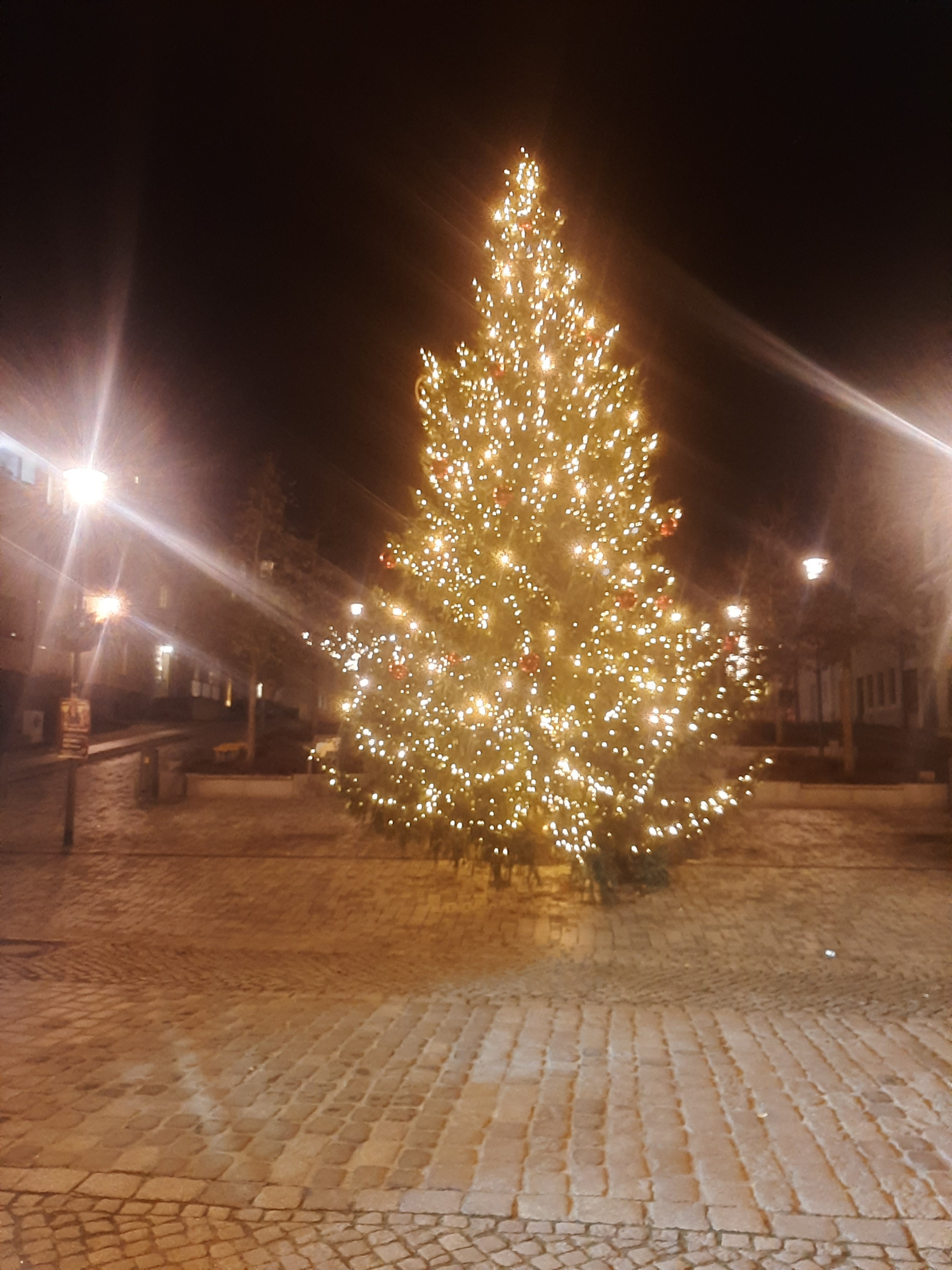 Am Weihnachtsbaume die Lichter brennen