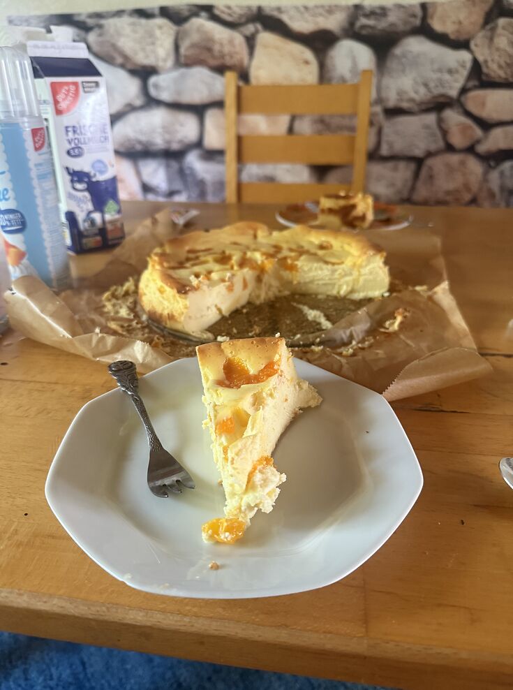 Käse Kuchen ohne boden2 dieses Mal mit Sahne