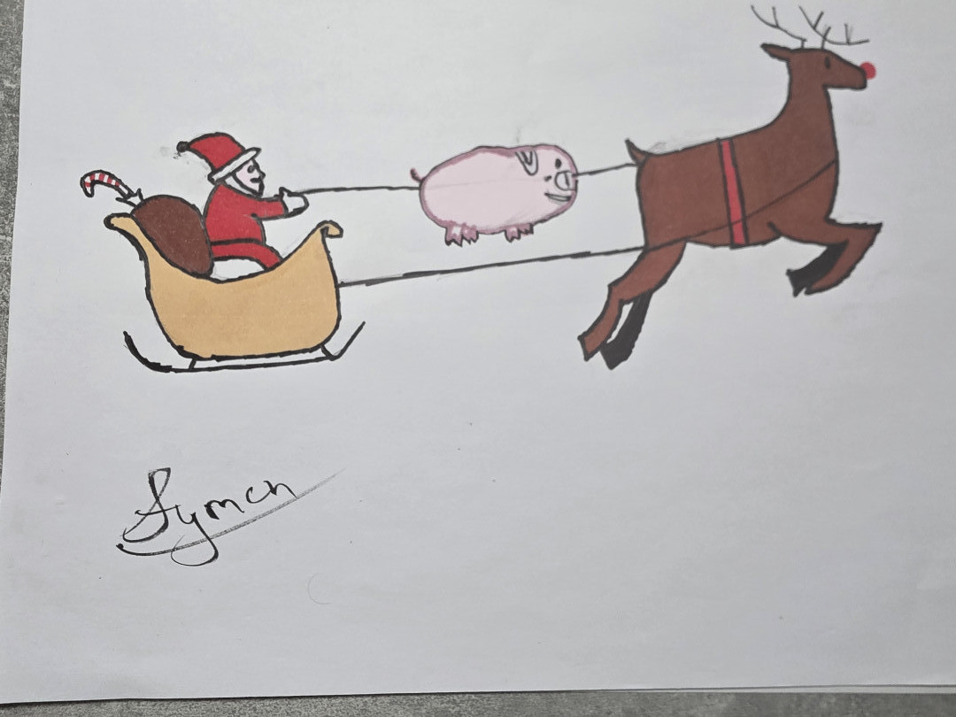Der Weihnachtsmann, das Acgschwein und Rudolph