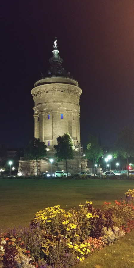 Mannheimer Wasserturm bei Nacht - Animagic 2017