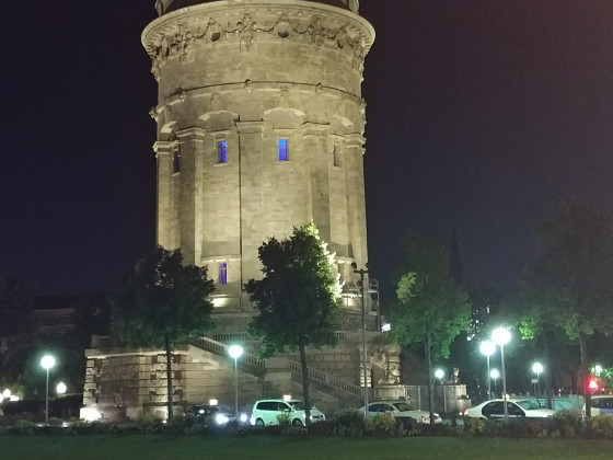Mannheimer Wasserturm bei Nacht - Animagic 2017