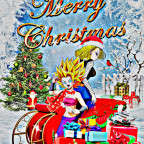 Caulifla x Android 18 Christmas Card